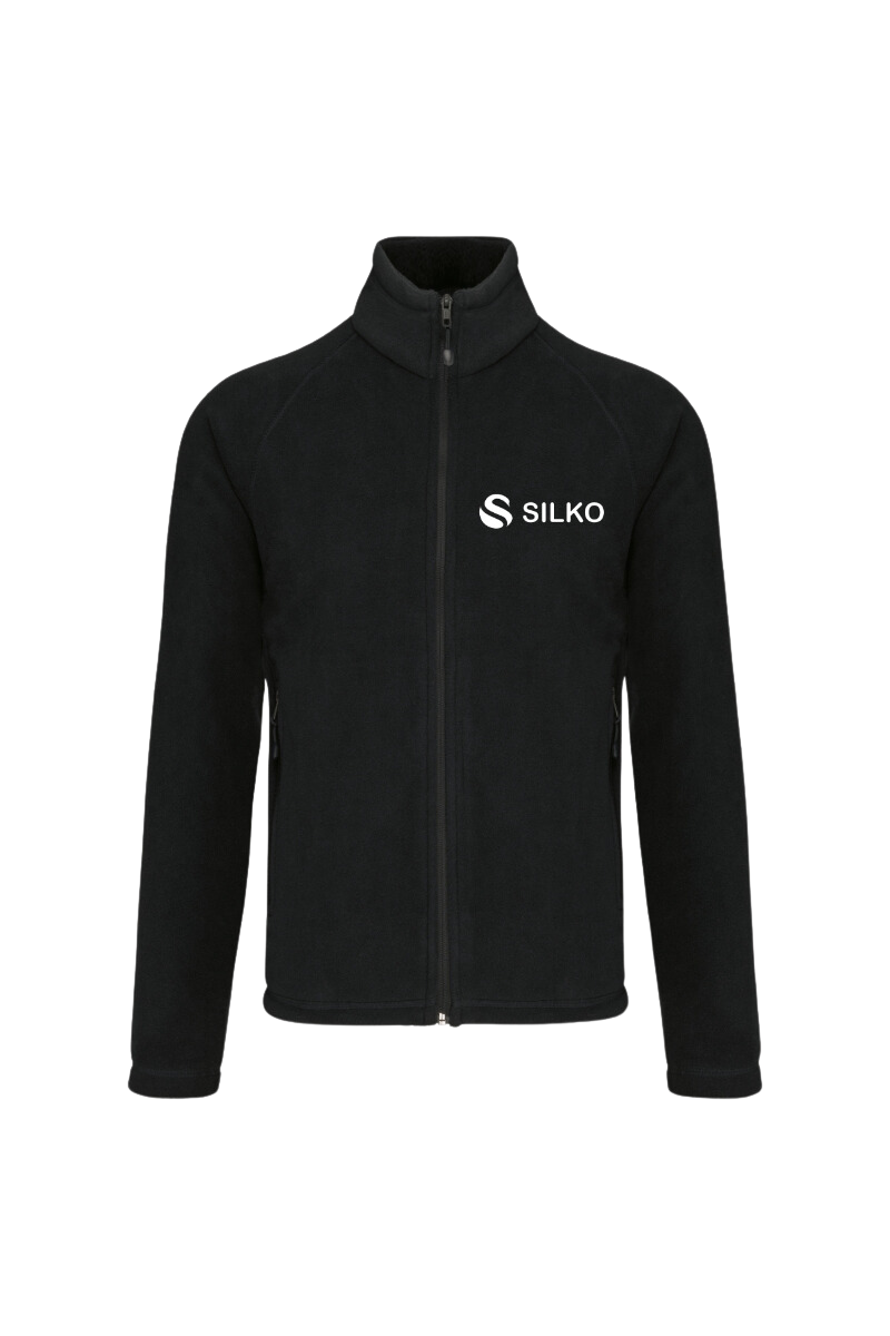 polaire noire personnalisée avec le logo silko