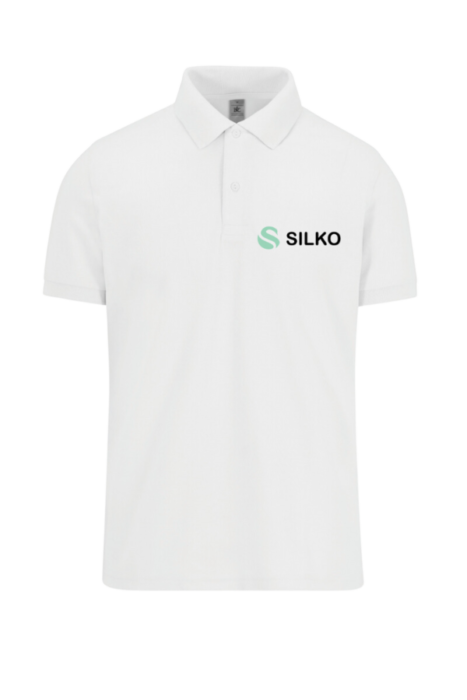 polo blanc personnalisé avec le logo silko