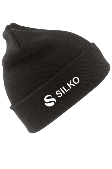 Bonnet noir personnalisé avec le logo silko